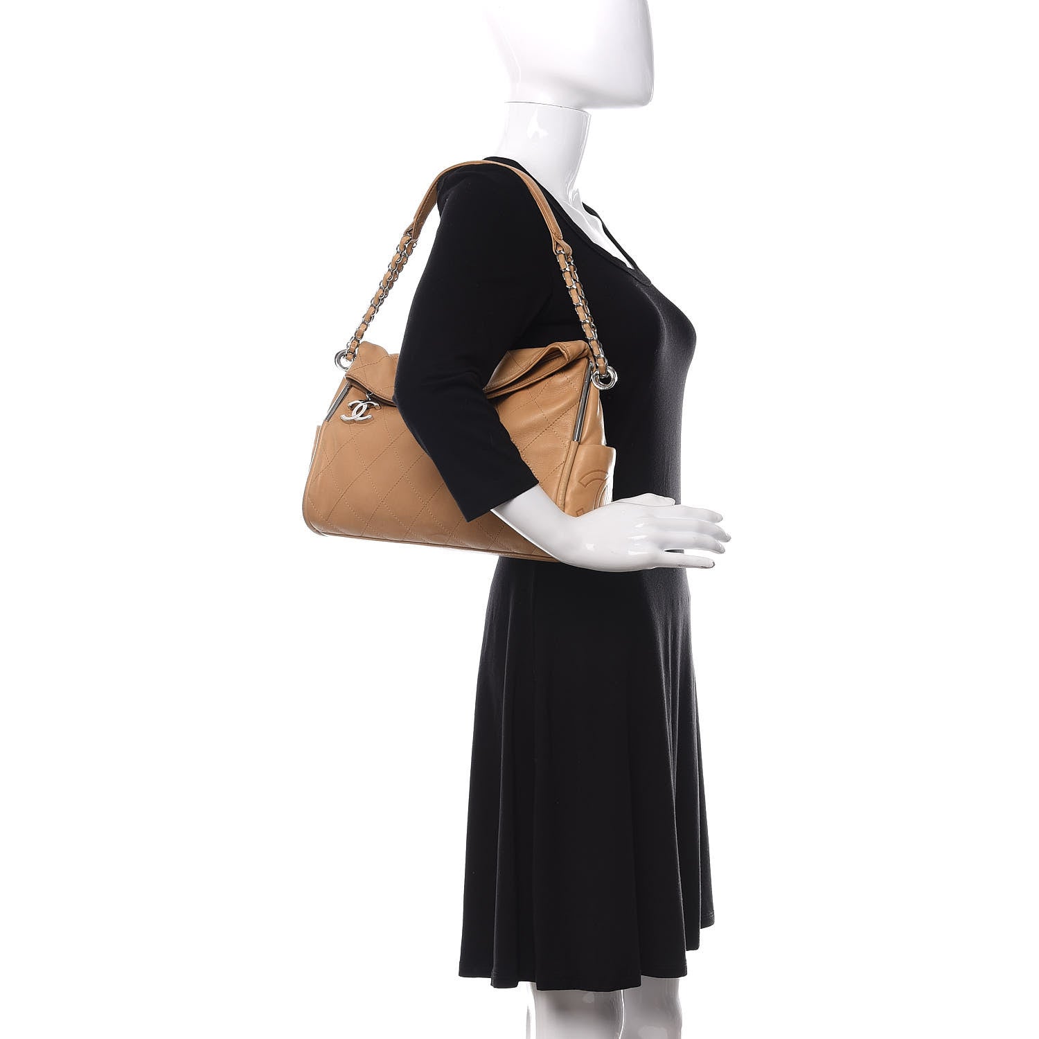 Chanel Lambskin Stitched Medium Ultimate Soft Tote Beige 2 of 14