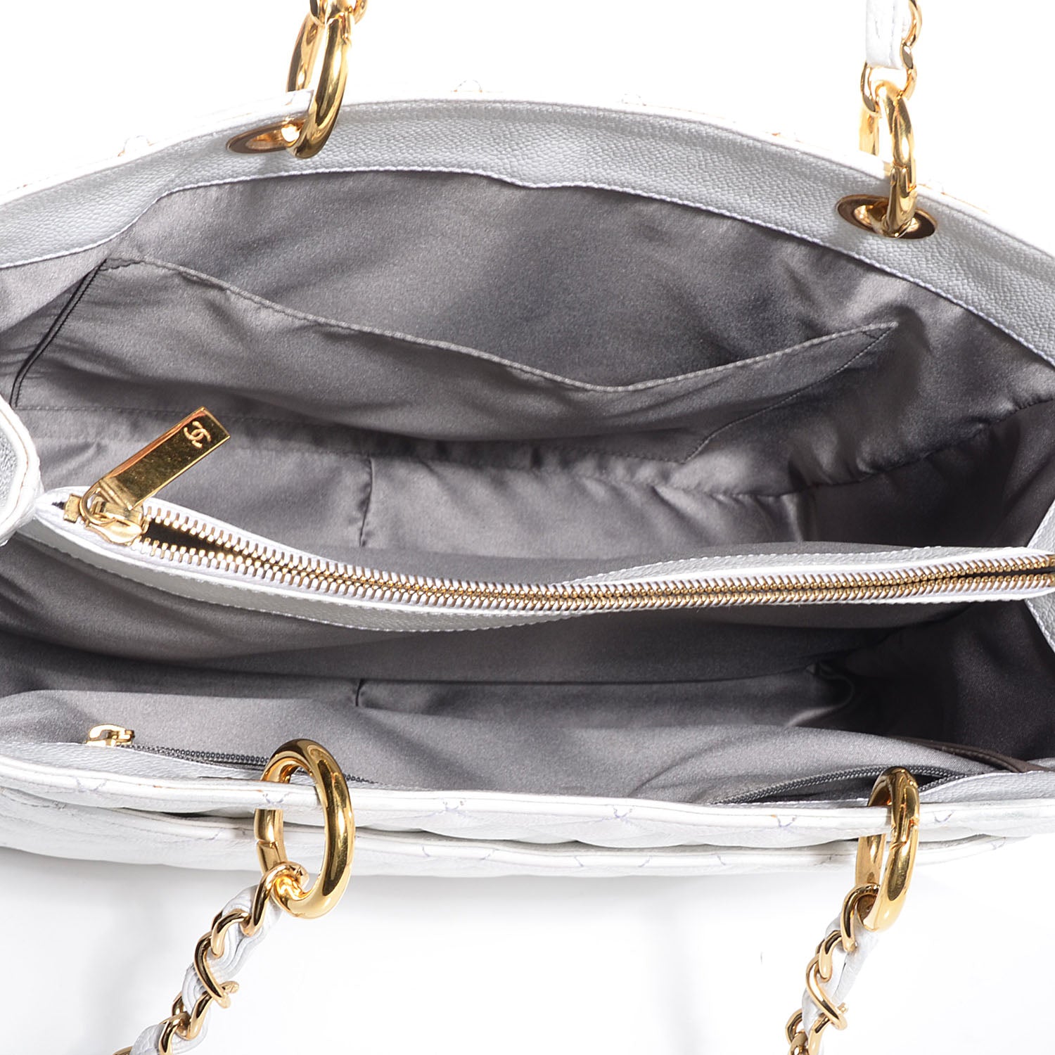 Chanel Caviar Quilted Grand Shopping Tote GST White 5 of 7