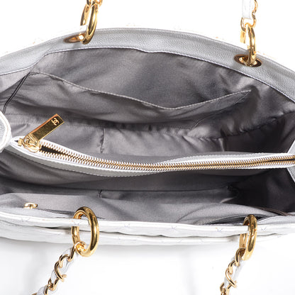 Chanel Caviar Quilted Grand Shopping Tote GST White 5 of 7