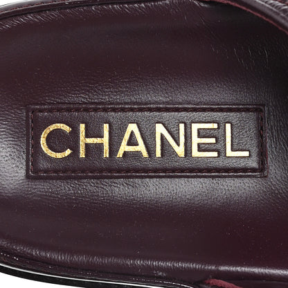 Chanel Shiny Calfskin Quilted Velcro Dad Pearl CC Slide Sandals 41 Burgundy 8 of 10