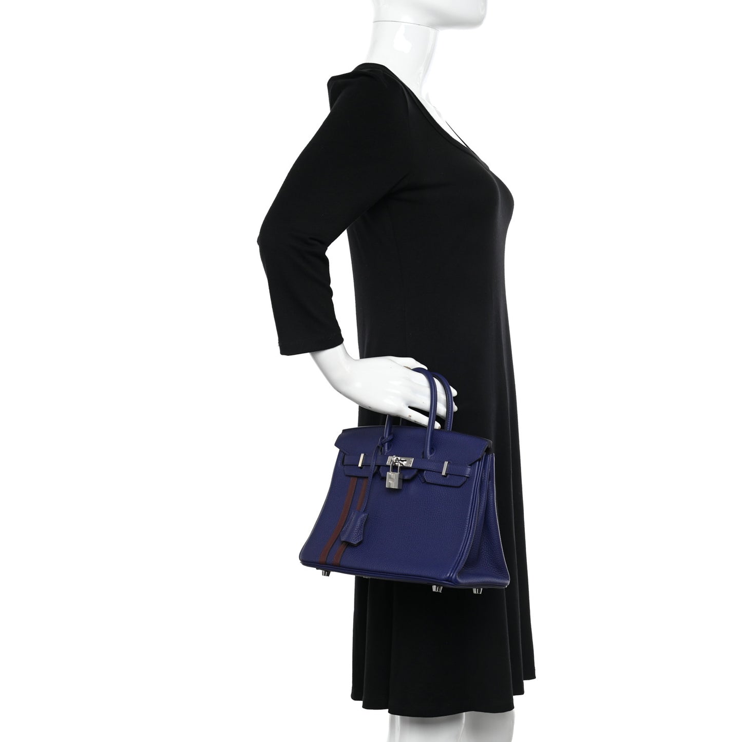 Togo Swift Officier Birkin 25 Bleu Encre Bordeaux