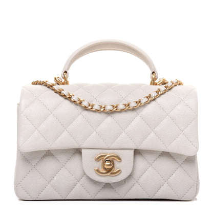 Chanel Caviar Quilted Mini Top Handle Rectangular Flap Beige 1 of 11