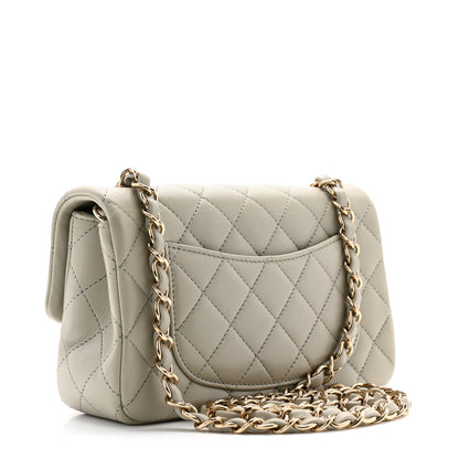 Chanel Lambskin Quilted Mini Rectangular Flap Grey 3 of 10