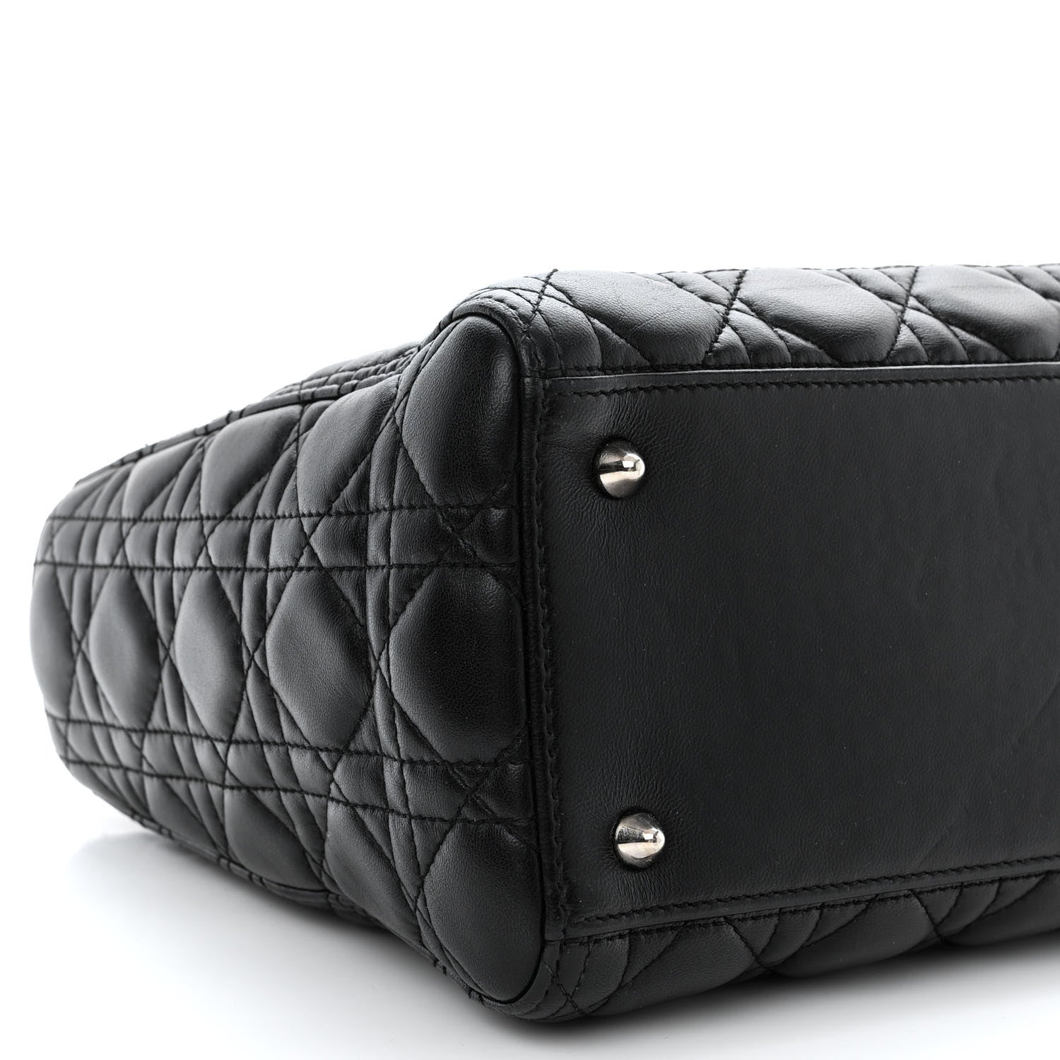 Christian Dior Lambskin Cannage Medium Lady Dior Black 9 of 13