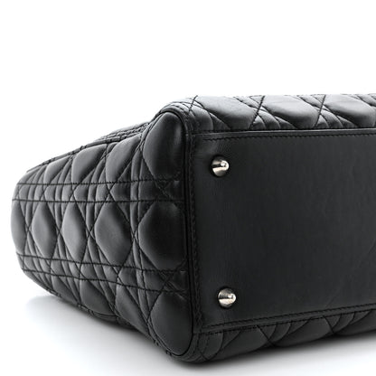 Christian Dior Lambskin Cannage Medium Lady Dior Black 9 of 13