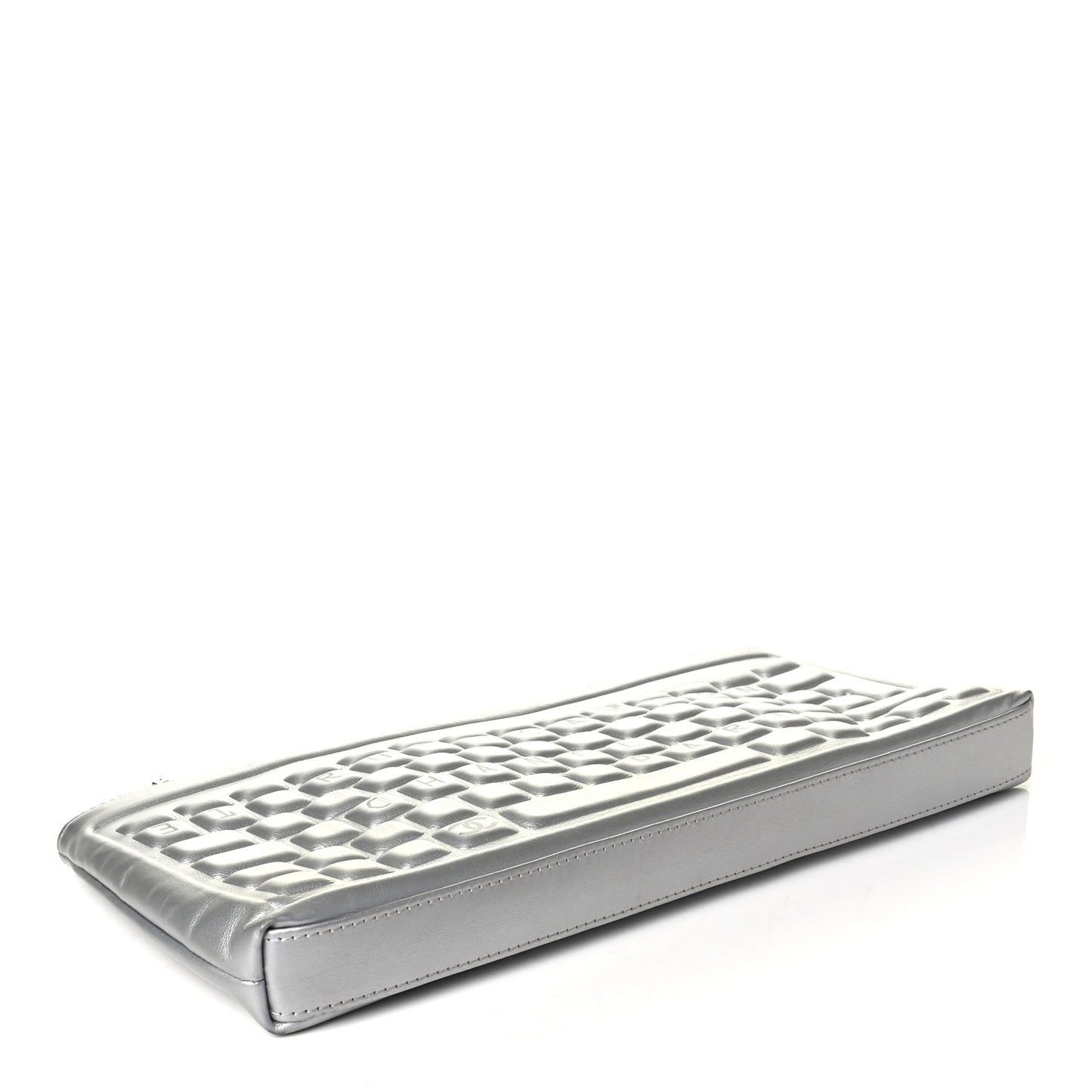 Metallic Calfskin Keyboard Pouch Silver