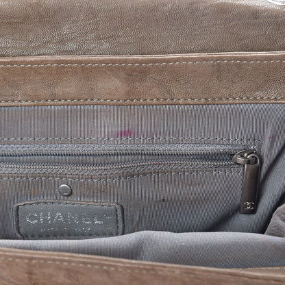 Chanel Crumpled Lambskin Quilted Medium Chain Around Flap Light Khaki 7 of 13