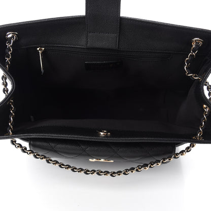 Chanel Caviar Quilted In Out Flap Shopping Tote Black 6 of 12