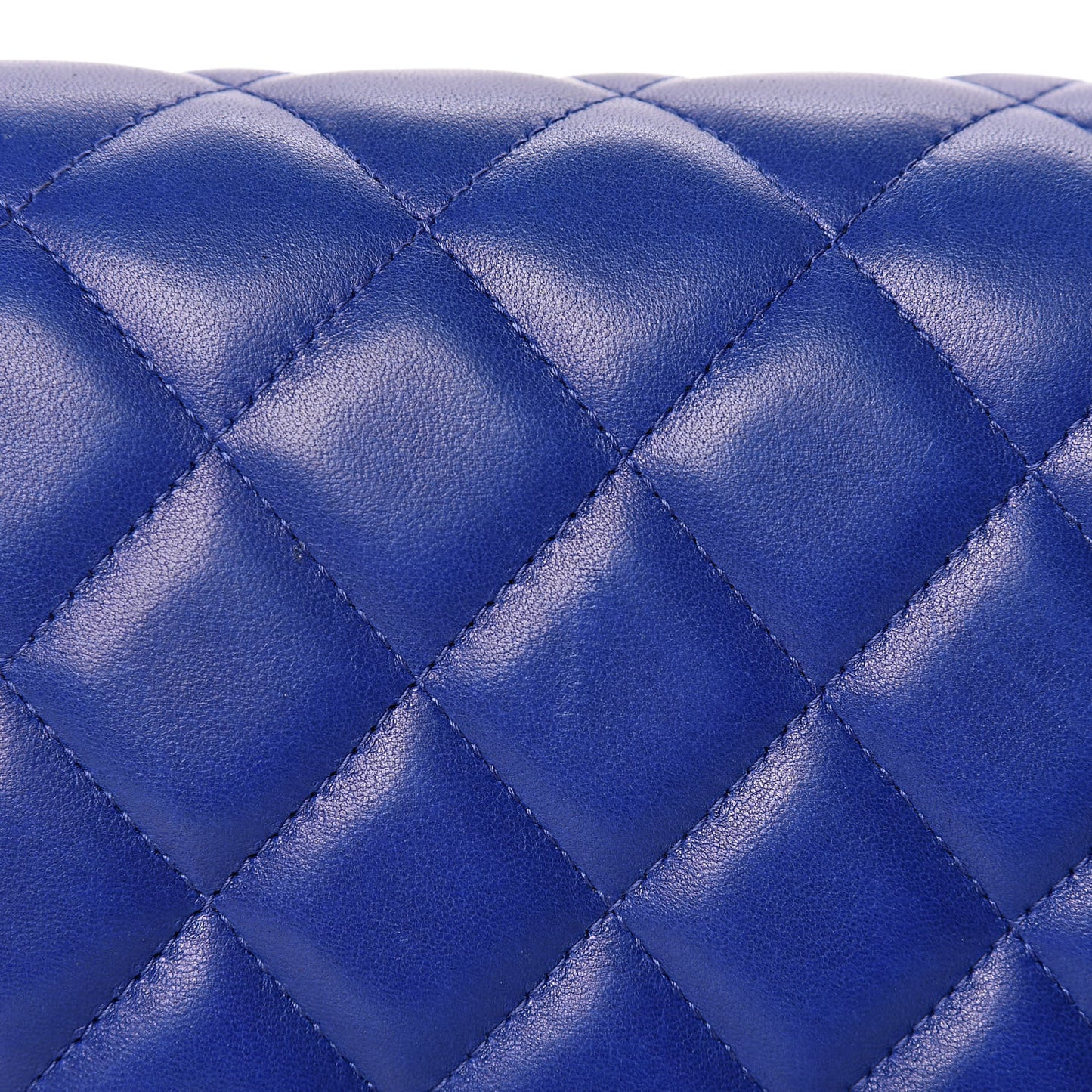 Lambskin Quilted Jumbo Double Flap Blue