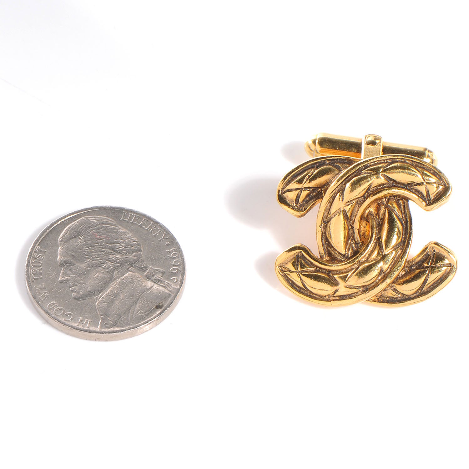 Chanel CC Cufflinks Gold 2 of 6