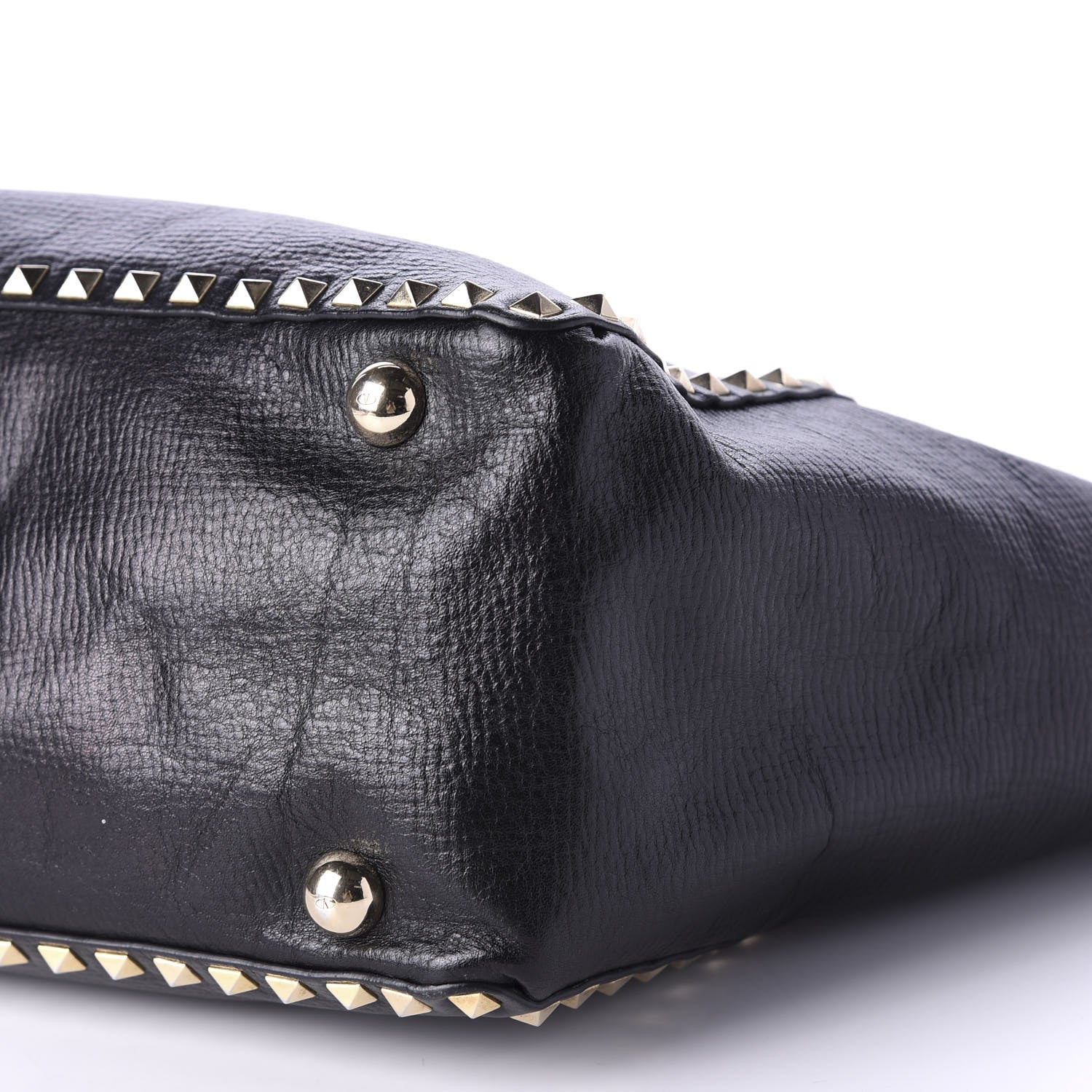 Valentino Garavani Textured Calfskin Medium Rockstud Tote Black 8 of 19