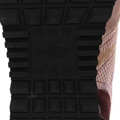 Valentino Garavani Mesh Fabric Suede Camouflage Womens Rockrunner Sneakers 37.5 Multicolor 7 of 10