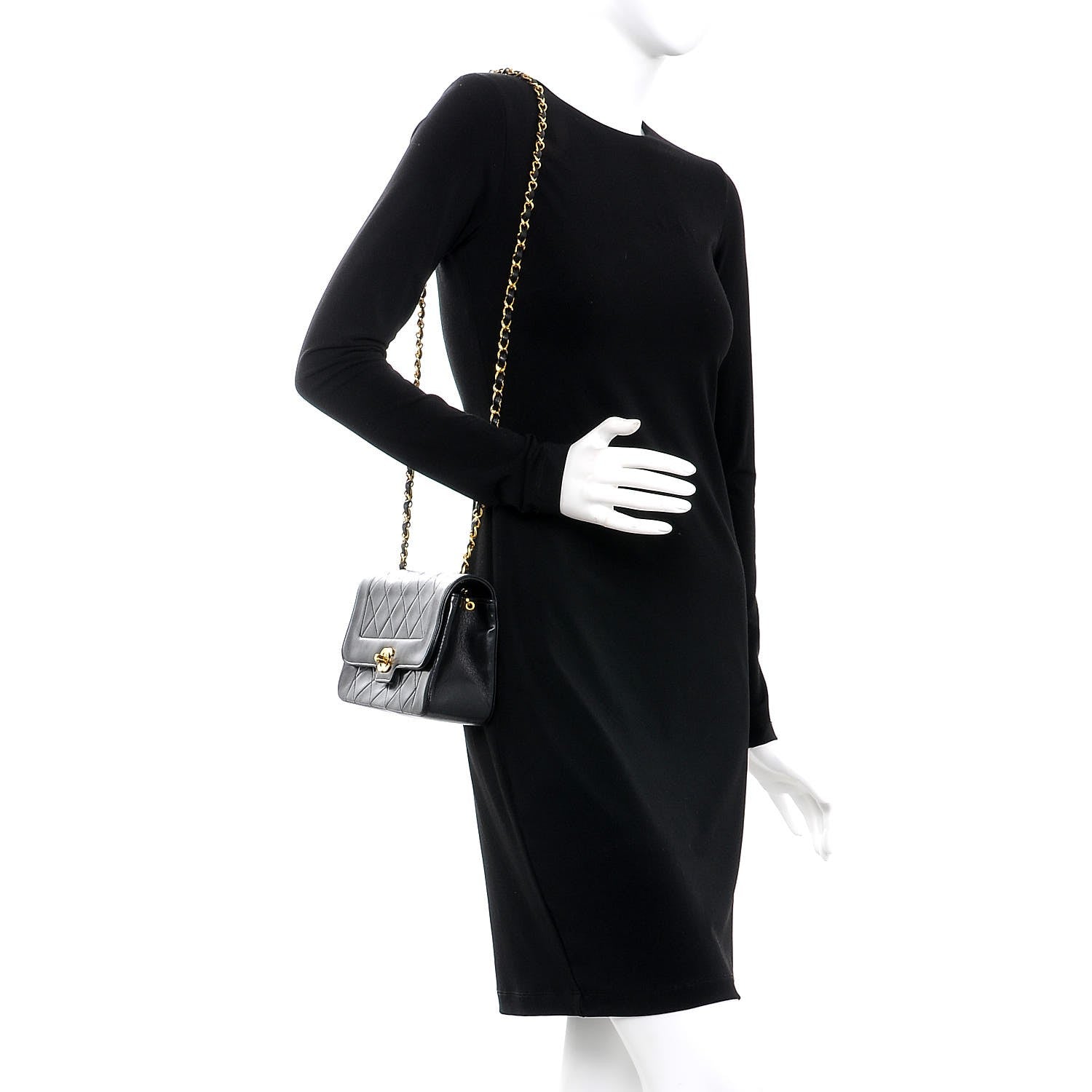 Chanel Lambskin Quilted Small Single Flap Black 2 of 10
