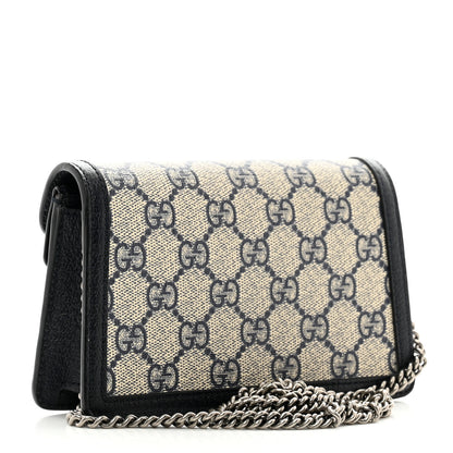 Gucci GG Supreme Monogram Textured Dollar Calfskin Super Mini Dionysus Shoulder Bag Beige Blue 3 of 9