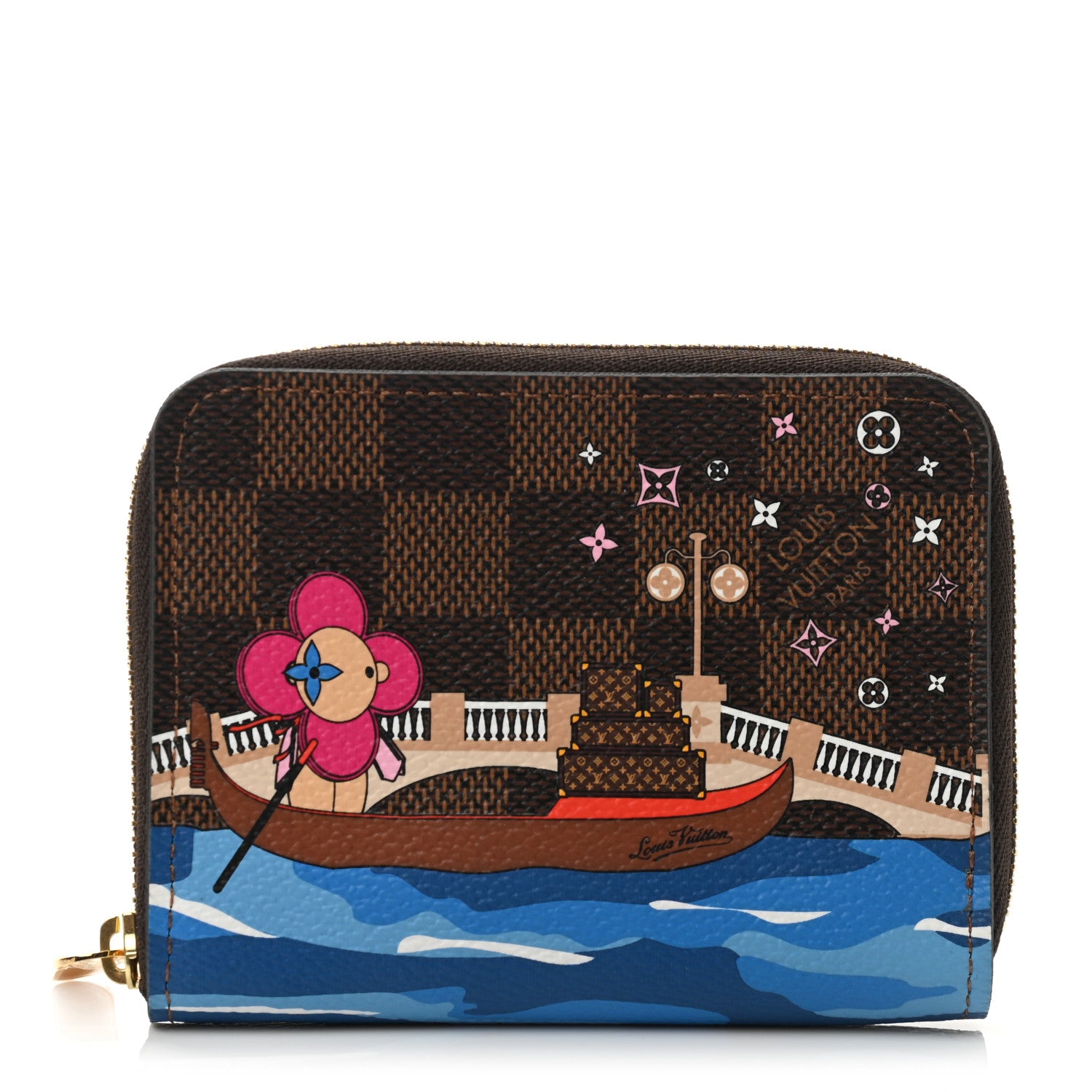 Louis Vuitton Damier Ebene 2019 Christmas Animation Zippy Coin Purse Blue 1 of 7