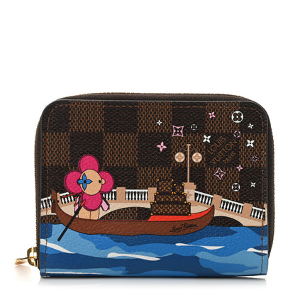 Louis Vuitton Damier Ebene 2019 Christmas Animation Zippy Coin Purse Blue 1 of 7