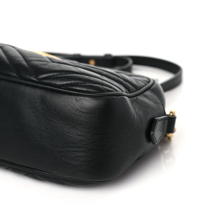 Gucci Calfskin Matelasse Small GG Marmont Chain Shoulder Bag Black 9 of 9