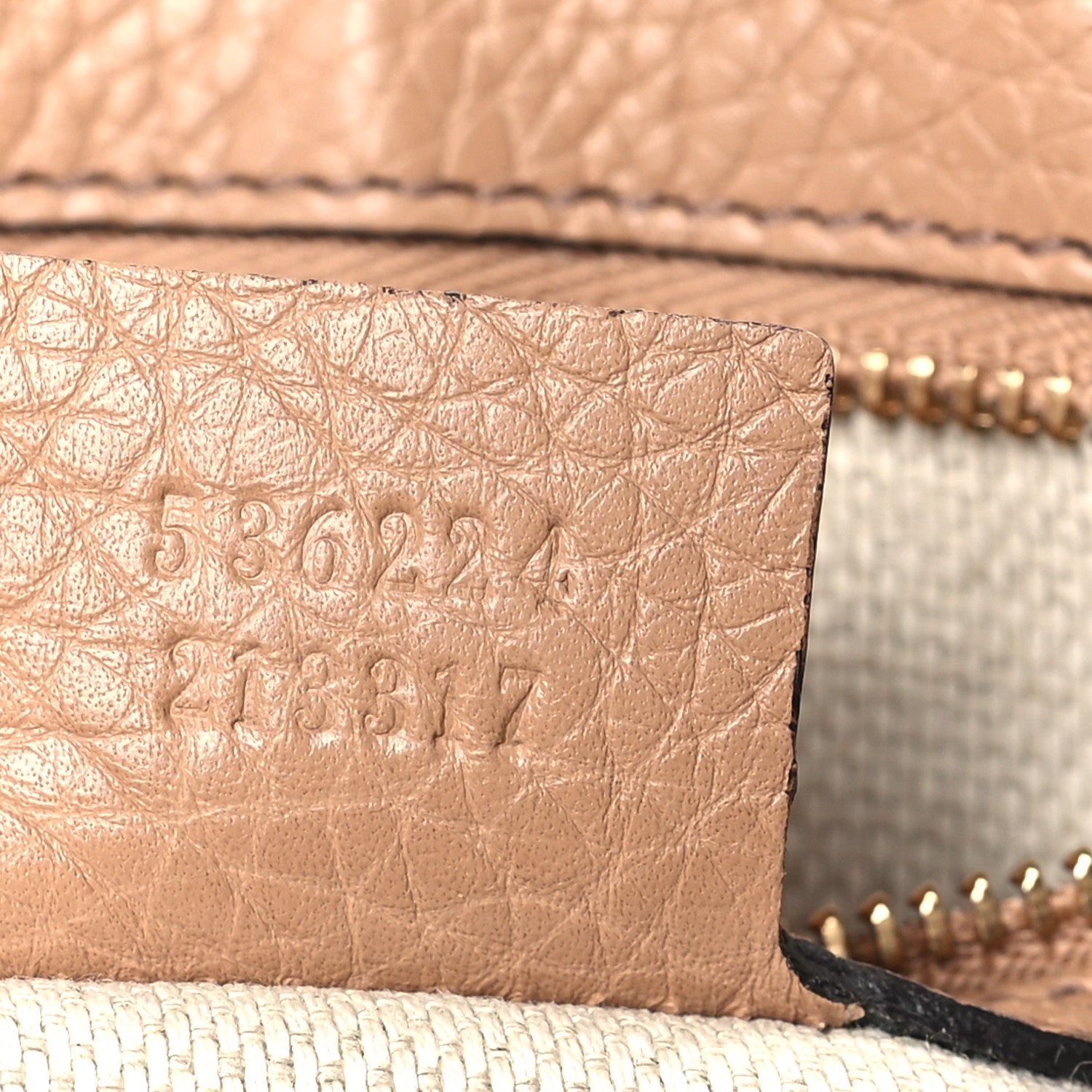 Gucci Pebbled Calfskin Medium Soho Flap Crossbody Camelia 7 of 9