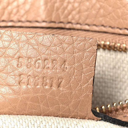 Gucci Pebbled Calfskin Medium Soho Flap Crossbody Camelia 7 of 9