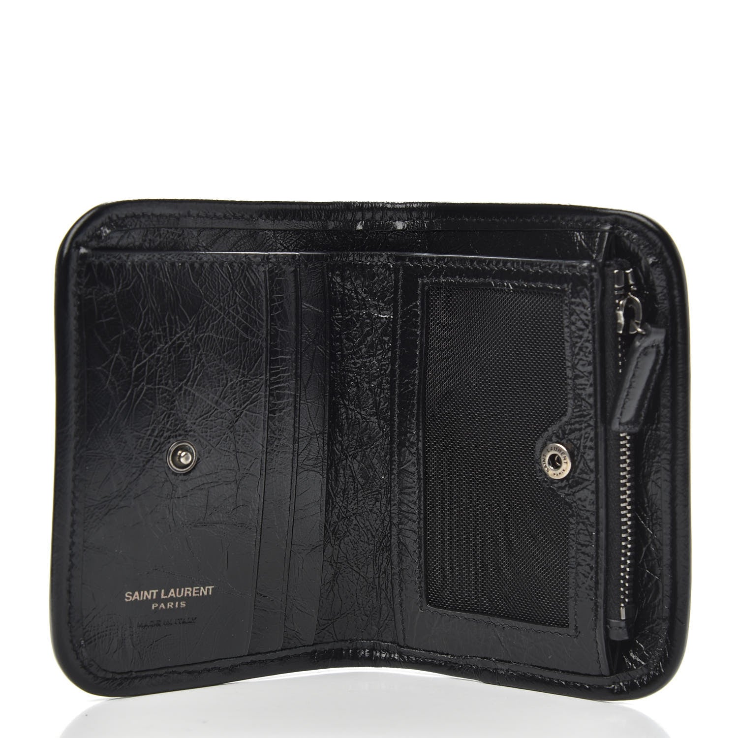 Saint Laurent Crinkled Calfskin Matelasse Monogram Niki Card Holder Black 5 of 8