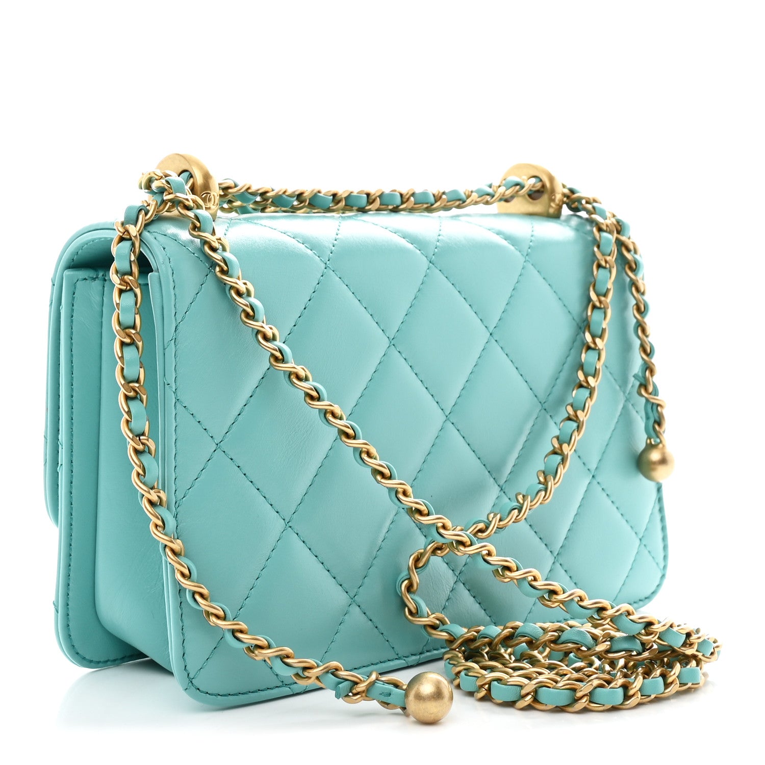 Chanel Calfskin Quilted Mini Perfect Fit Flap Turquoise 3 of 10