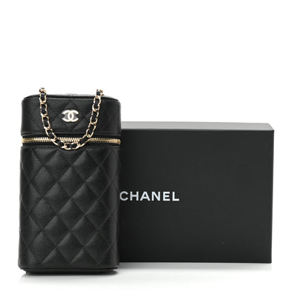 Chanel Caviar Quilted Phone Holder With Chain Black 10 of 10