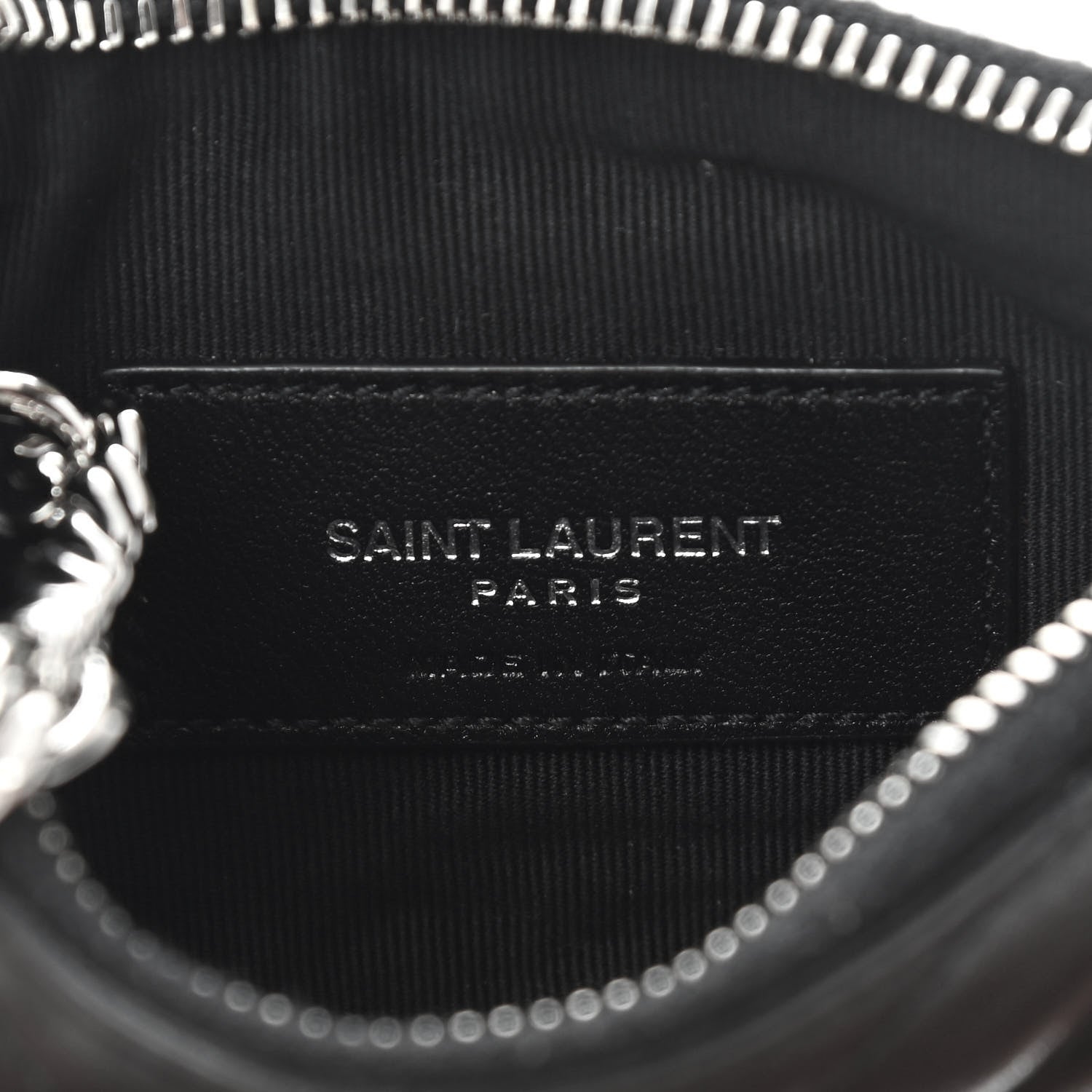 Saint Laurent Calfskin Matelasse Monogram Key Pouch Black 8 of 9