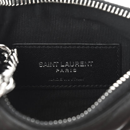 Saint Laurent Calfskin Matelasse Monogram Key Pouch Black 8 of 9