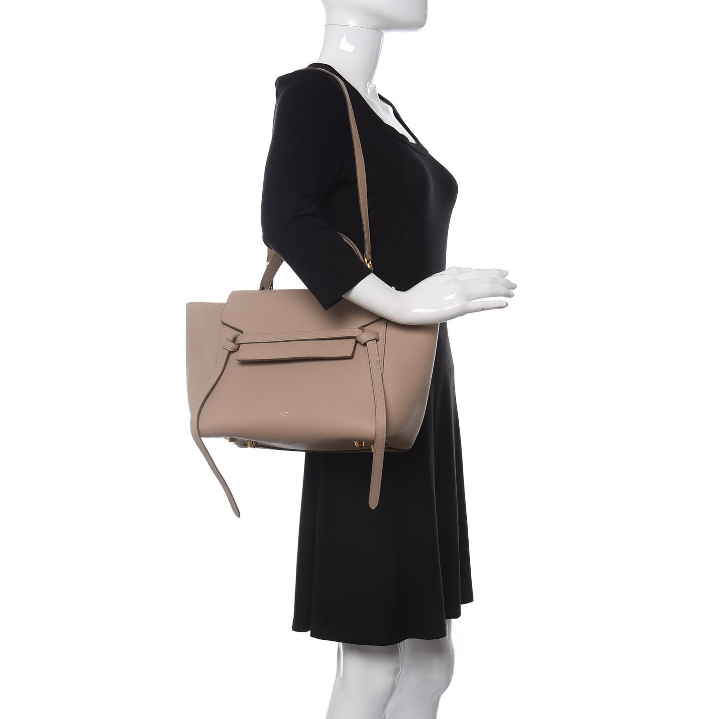 Grained Calfskin Mini Belt Bag Light Taupe