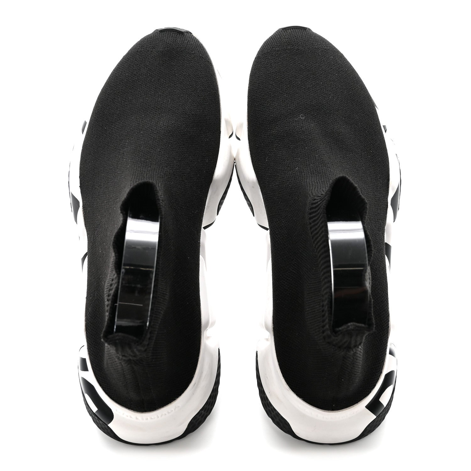 Balenciaga Neoprene Knit Womens Speed Graffiti Sneakers 36 Black White 2 of 9