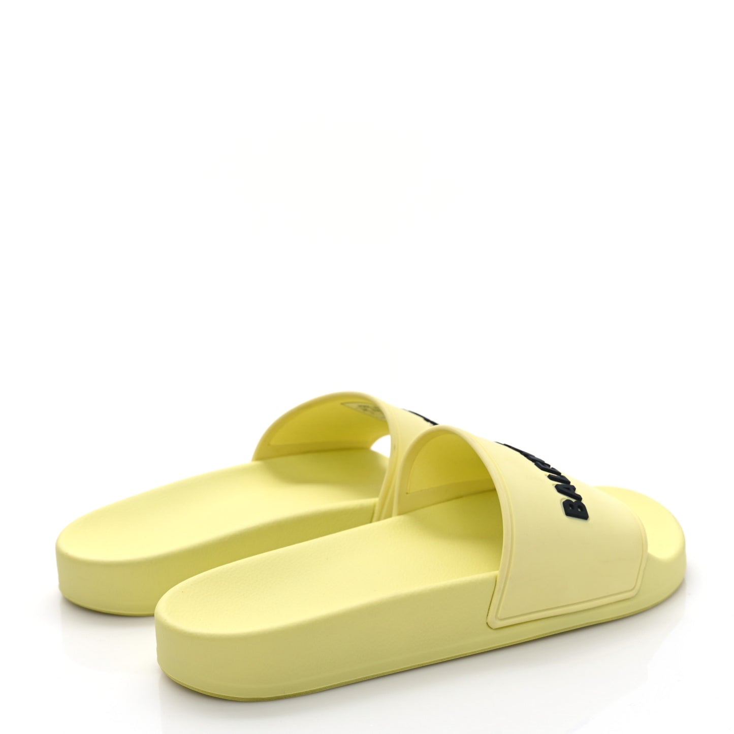 Smooth Rubber Logo Bi-Color Womens Pool Slide Sandals 36 Yellow Black