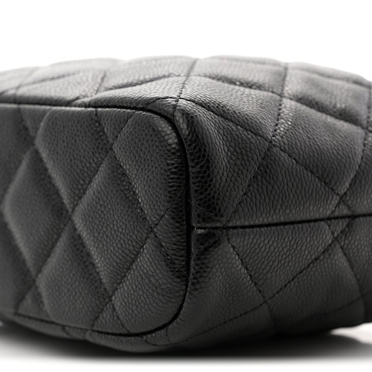 Caviar Quilted Hobo Clutch With Chain  Black