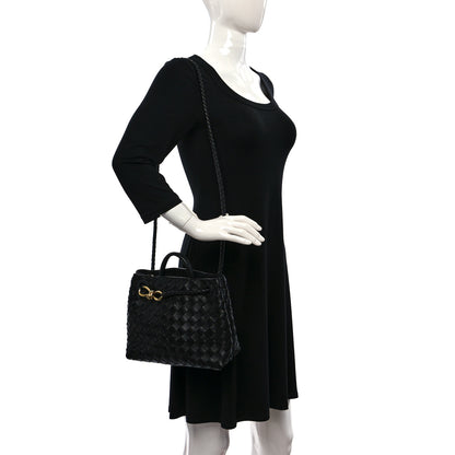 Bottega Veneta Nappa Intrecciato Small Andiamo Shoulder Bag Black 2 of 8