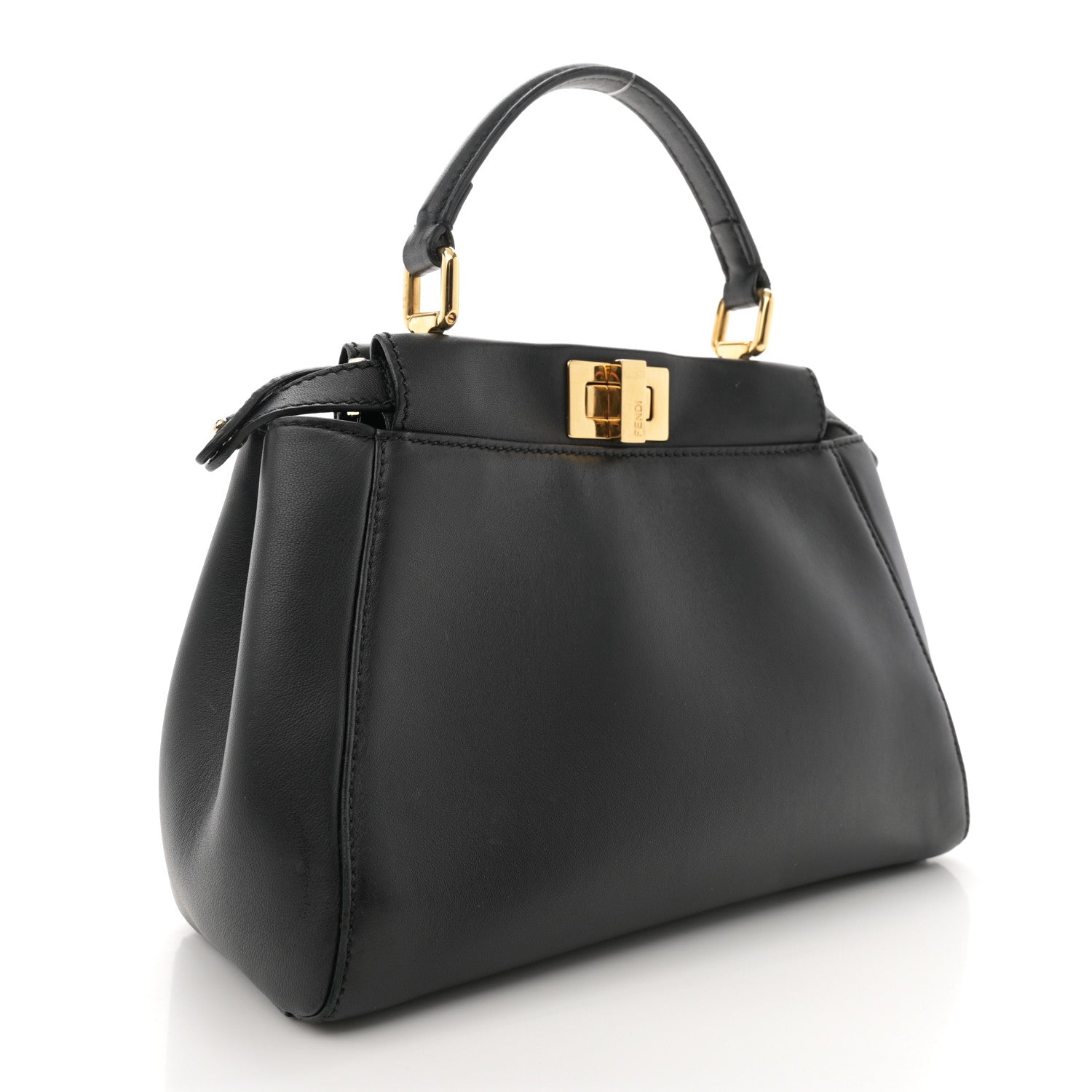 Fendi Nappa Mini Peekaboo Iconic Satchel Black 3 of 15