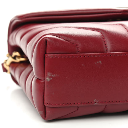 Saint Laurent Calfskin Y Quilted Monogram Toy Loulou Crossbody Bag Opyum Red 9 of 10