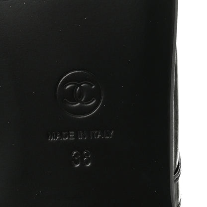 Chanel Crumpled Shiny Lambskin CC Slingback Mocassins 38 Black 8 of 10