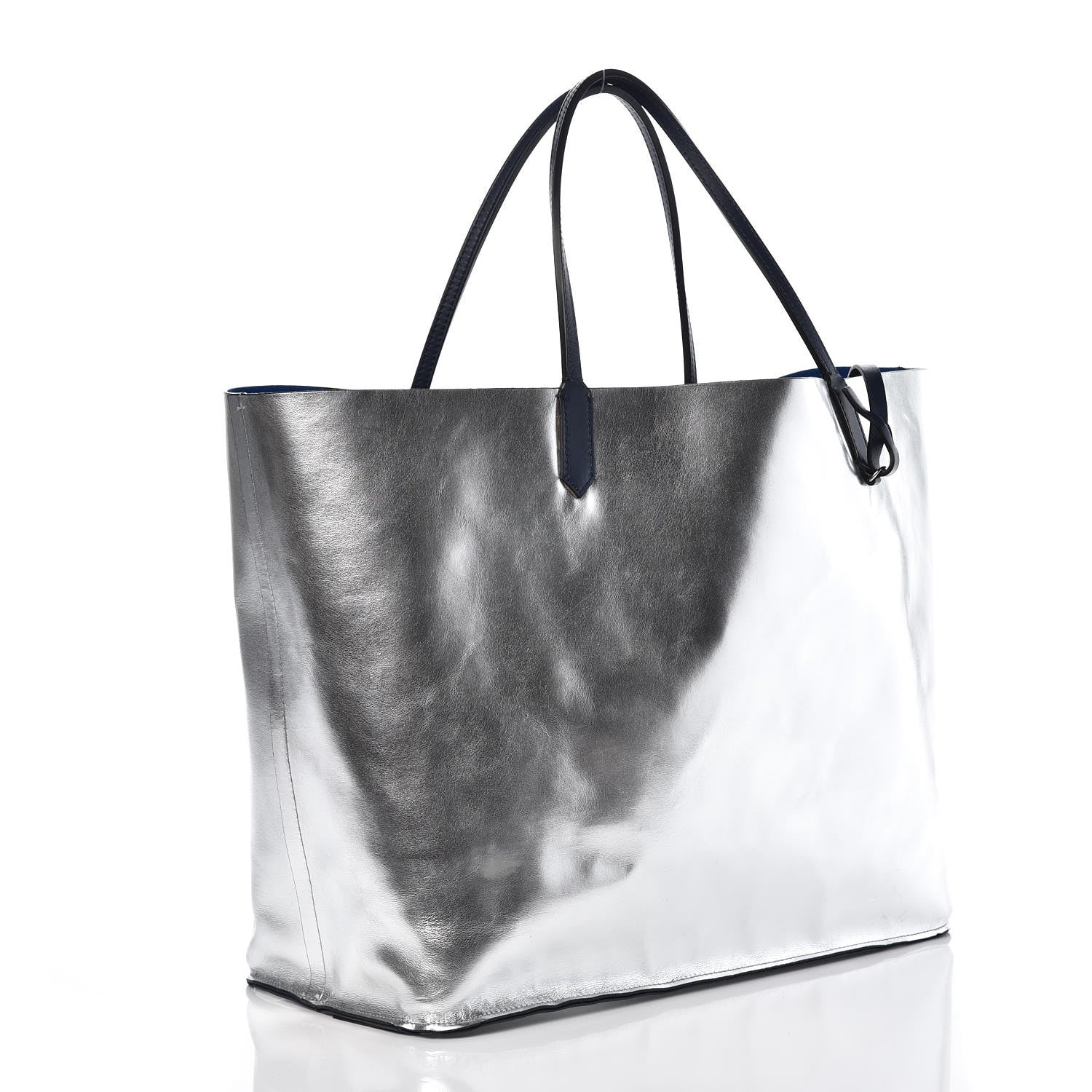 Givenchy Metallic Calfskin Suede Ombre Large Reversible Antigona Tote Blue Silver 6 of 15