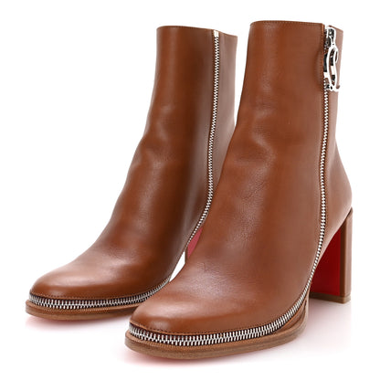 Christian Louboutin Calfskin CL Zip Bootie 70 Ankle Boots 36.5 Cuoio 4 of 8