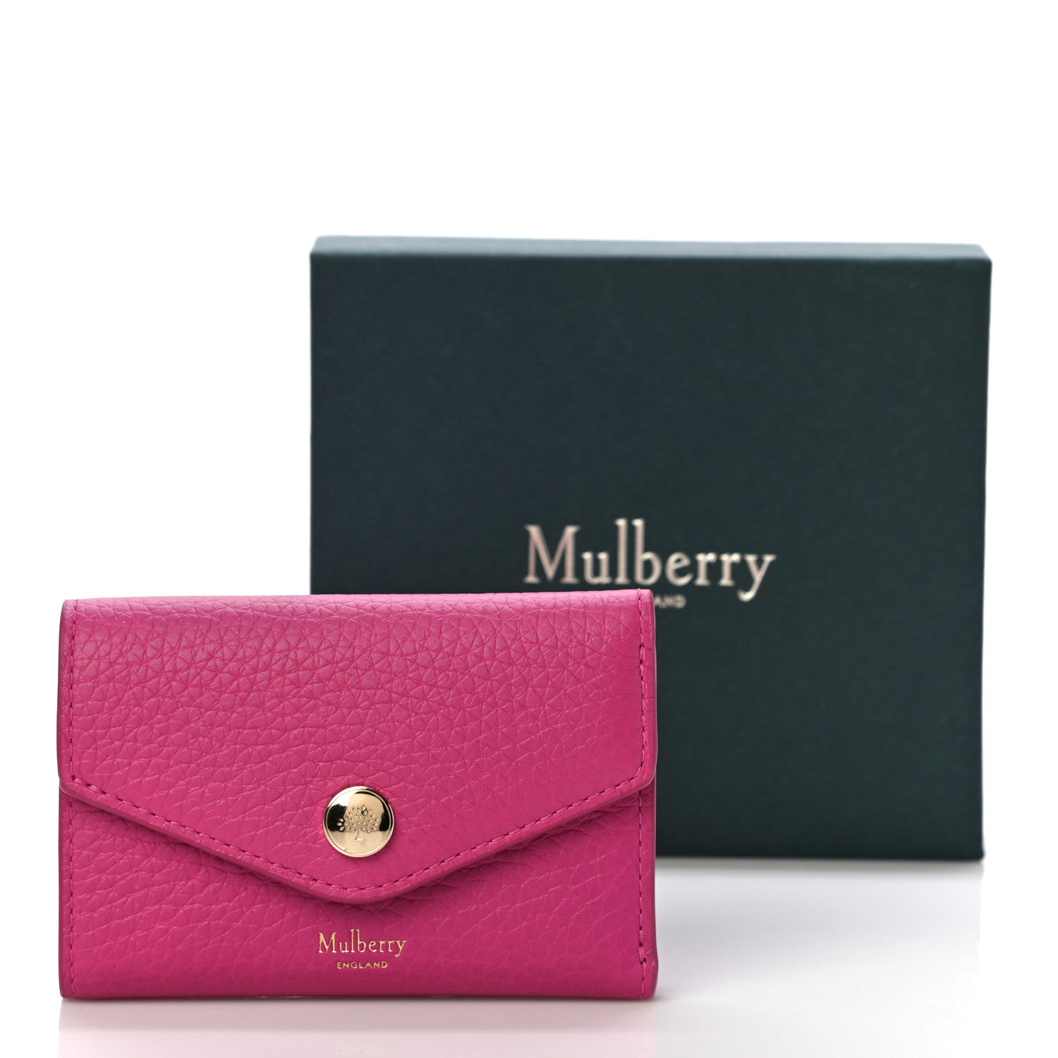 Mulberry Heavy Grain Folded Multi Card Case Wallet Pink 10 of 10
