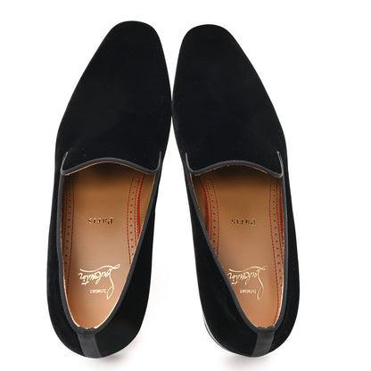 Christian Louboutin Velvet Mens Dandelion Flat Loafers 42 Black 2 of 8