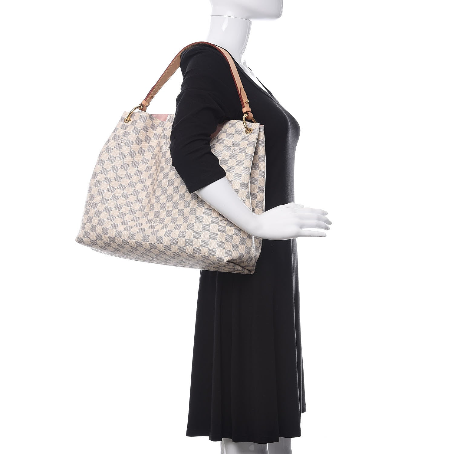 Louis Vuitton Damier Azur Graceful MM Rose Ballerine 2 of 12