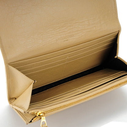 Balenciaga Agneau Giant 12 Gold Hardware Money Wallet Beige Oryx 5 of 8