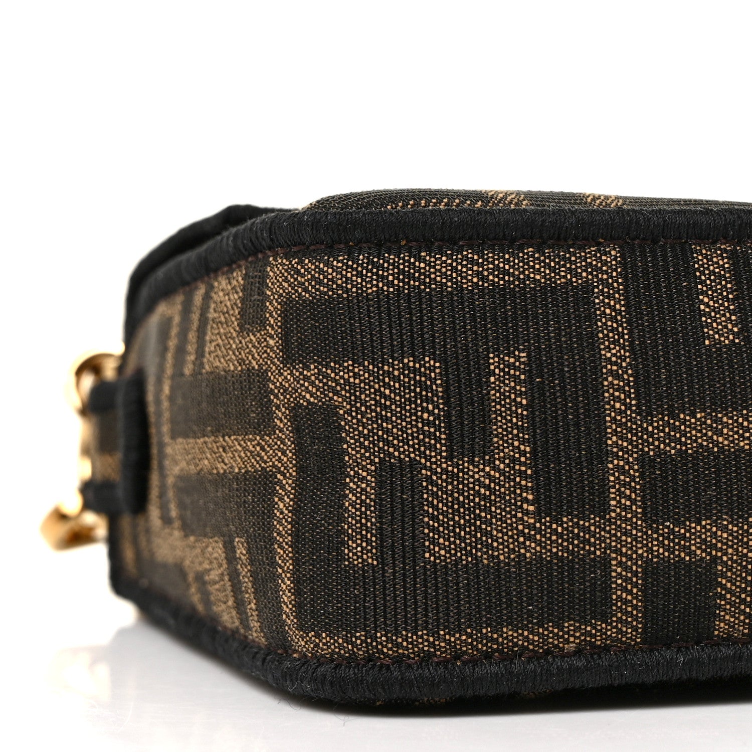 Fendi Fabric Jacquard FF 1974 Mini Baguette Tobacco Moro Black 7 of 8