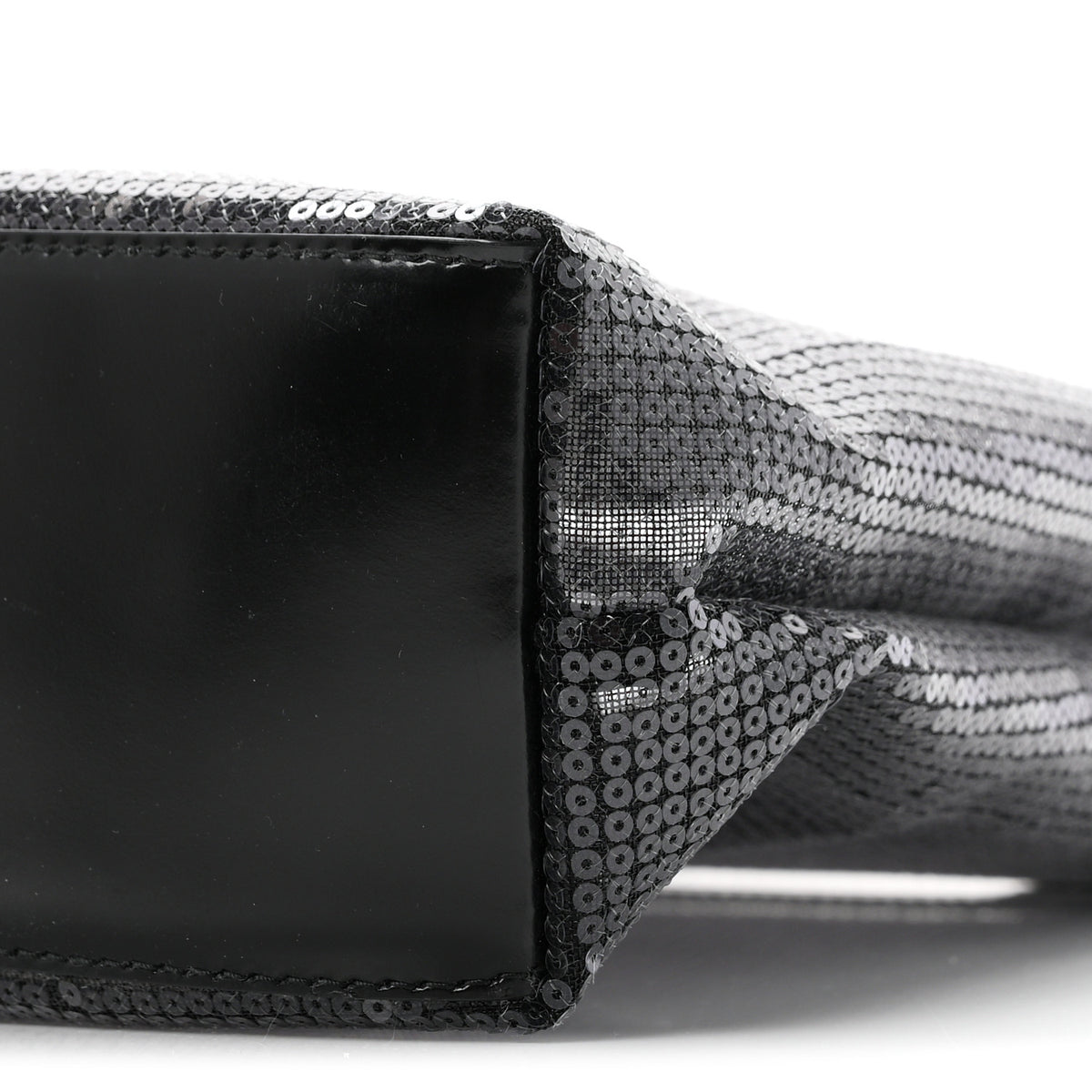 Sequin Rete Paillettes Small Tote Bag Black