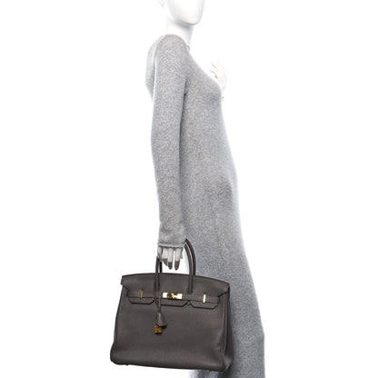 Hermes Togo BIRKIN 35 Etain 2 of 10