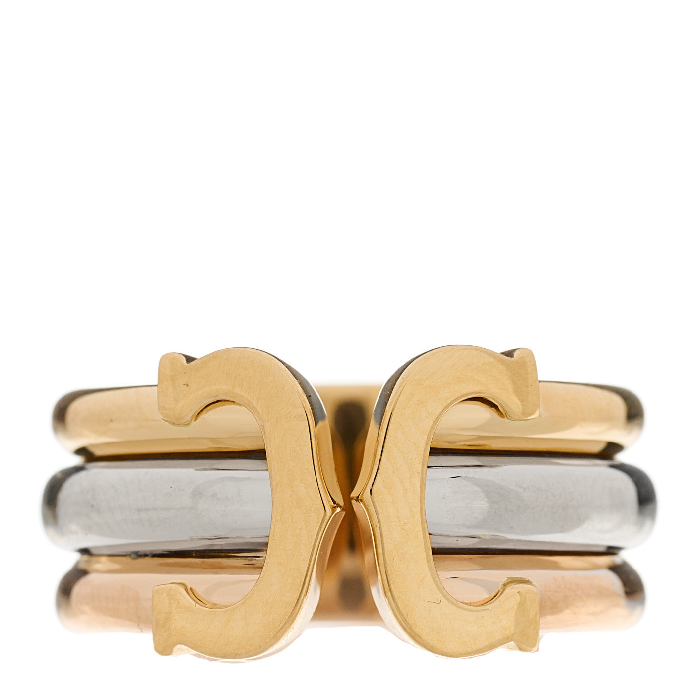 Cartier 18K Pink Yellow White Gold 8mm C De Cartier Ring 53 6.5 1 of 5