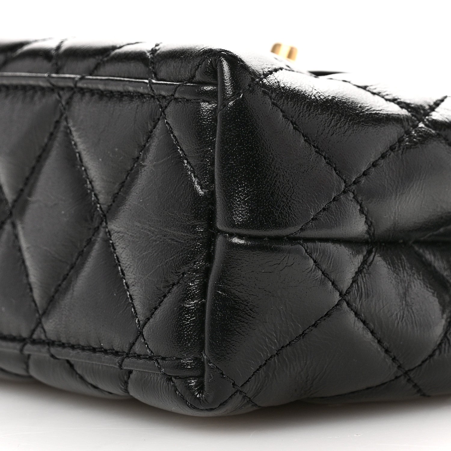 Chanel Shiny Aged Calfskin Quilted Nano Kelly Shopper Black 9 of 11