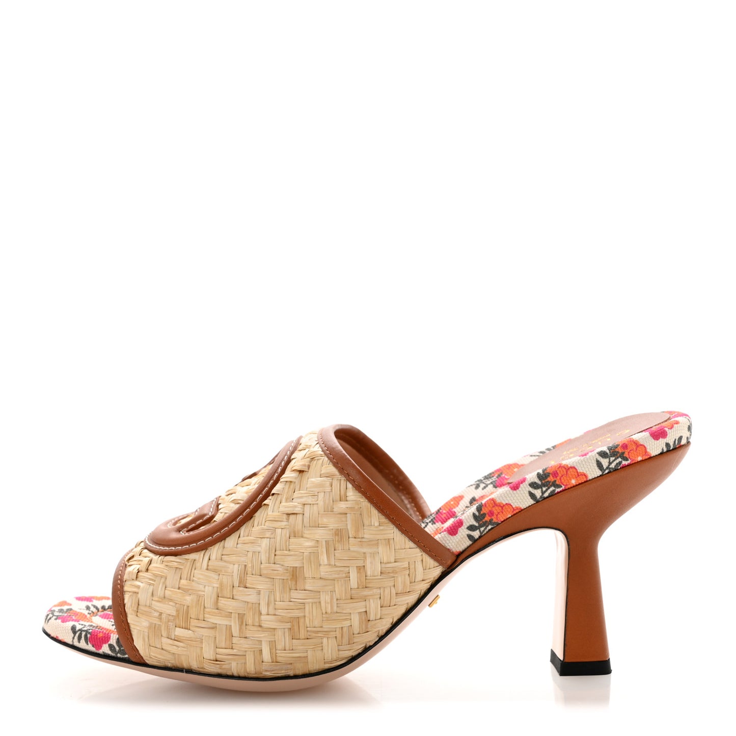 Raffia Malaga Kid Interlocking G Mabel Sandals 39 Natural