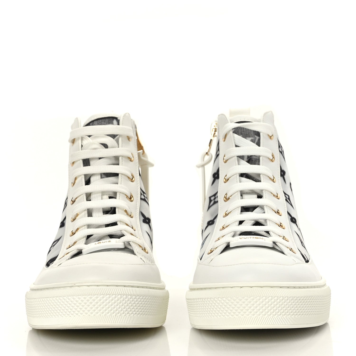 Louis Vuitton Technical Fabric Calfskin Monogram Printed Stellar Sneaker Boots 41 Blue 2 of 7