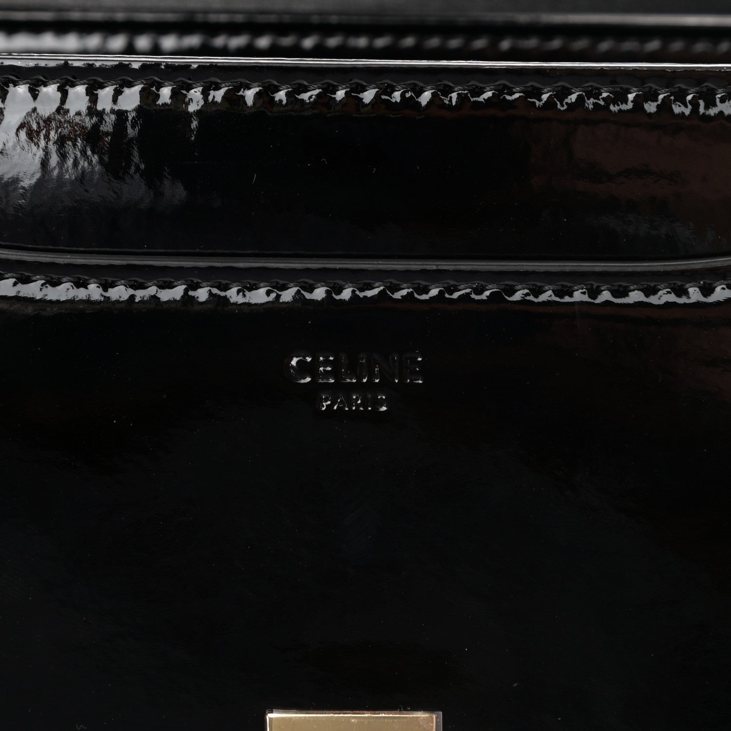 Celine Patent Calfskin Small 16 Top Handle Bag Black 9 of 13